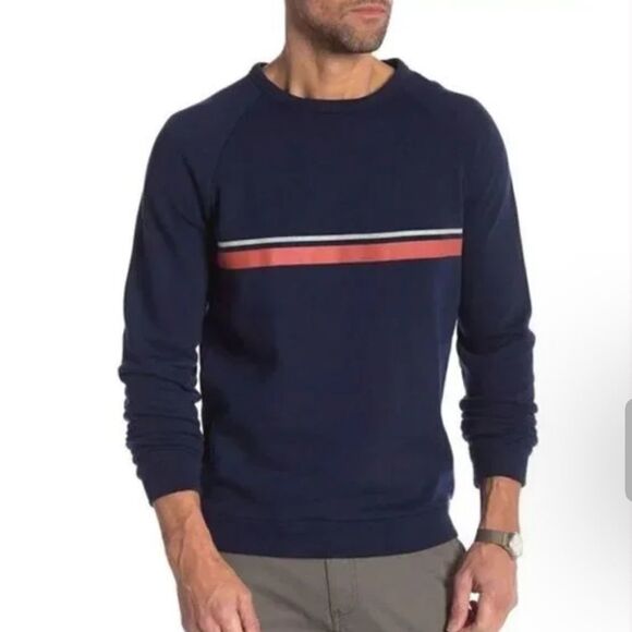 Onia Sweater Dave Raglan Sleeve Crew Neck Sweatshirt Deep Navy size Small - Picture 1 of 12